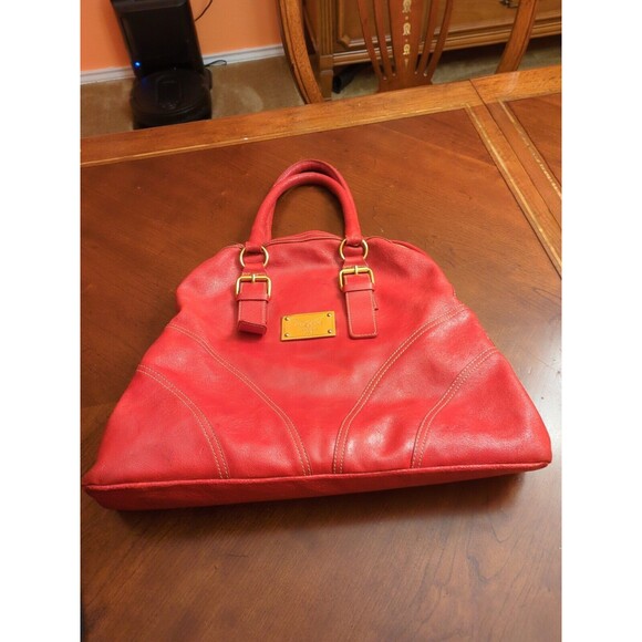 GUIA’S Large Made in Italy Leather Red Bag - Picture 8 of 16